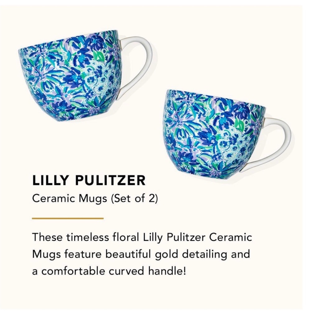 Lilly Pulitzer ~ set of 2 mugs